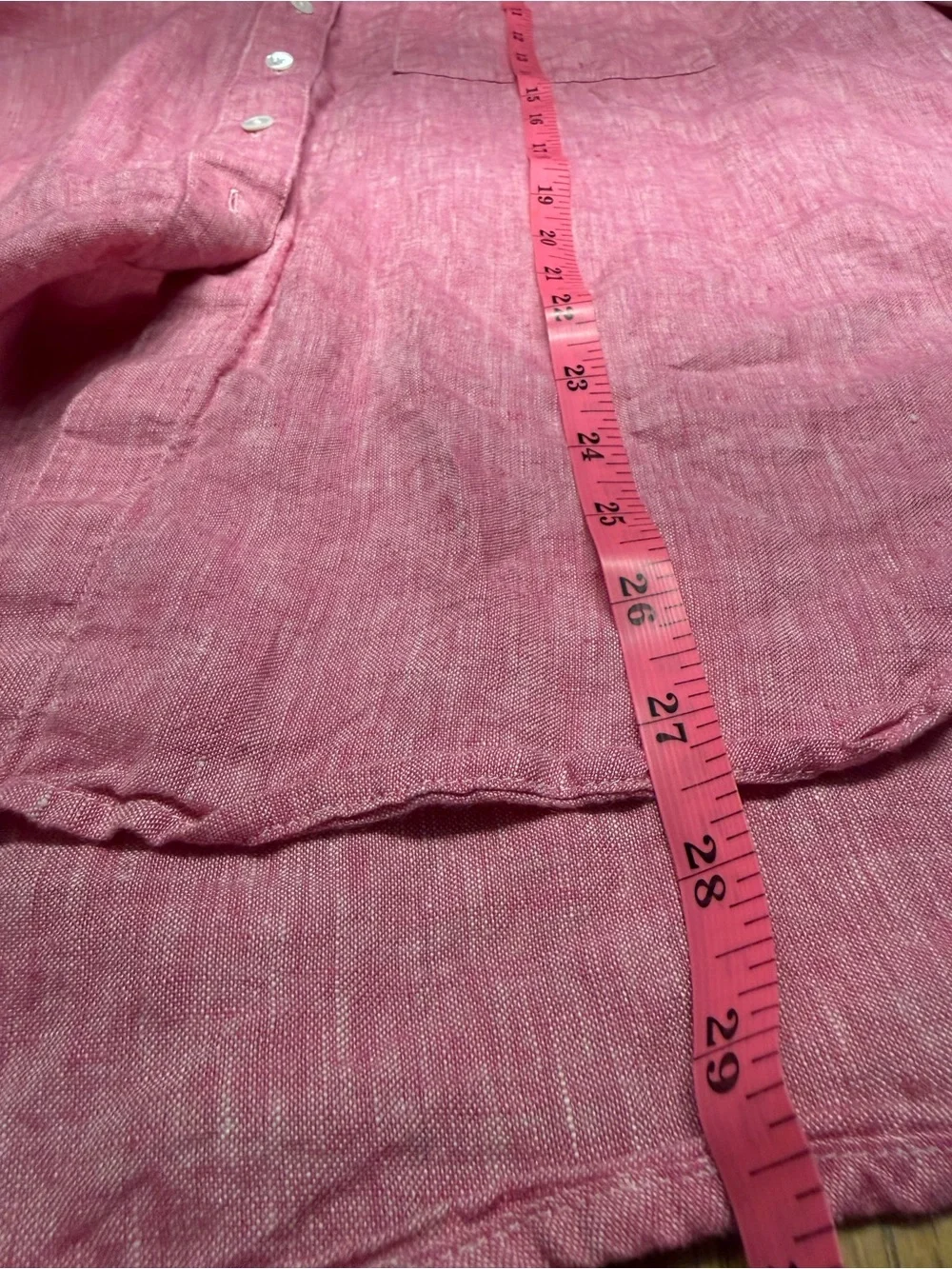 Madewell Bubble Gum Classic Relaxed Linen Button-Down Shirt - S